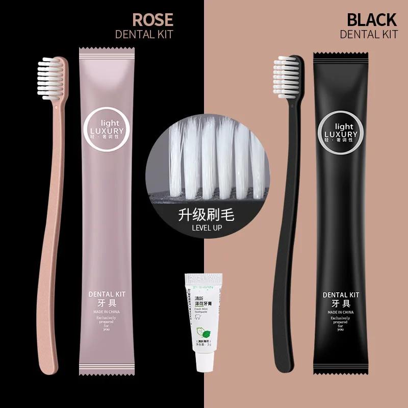 Free Shipping Hotel Club Family Guest Travel Toothbrush and Toothpaste Sets Disposable Dental Kits