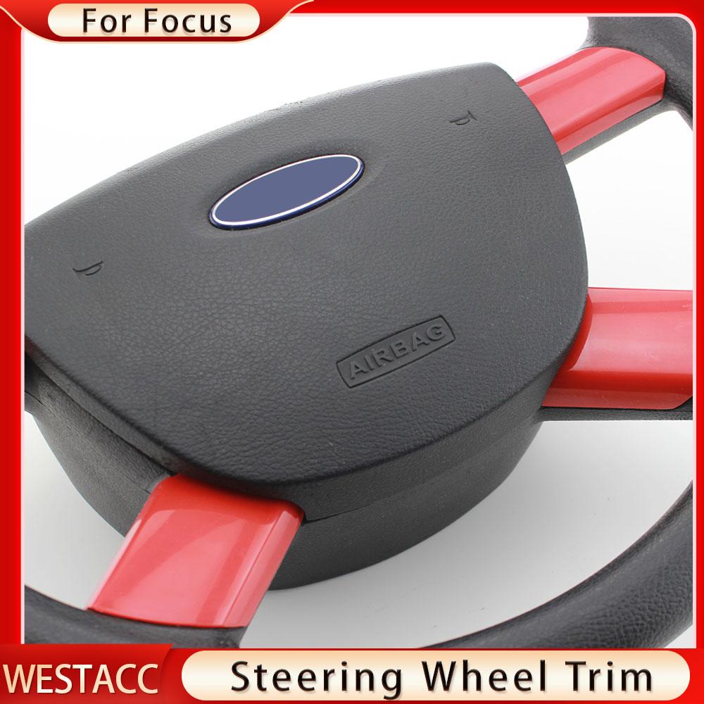 4 шт./компл., наклейка из углеродного волокна для салона автомобиля, накладка на руль для Ford Focus MK2 2005-2011, украшение