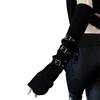 Cool Black Sun-protective Sleeve Half-fingered Anime Gloves  Cosplay Clothing Accessories
