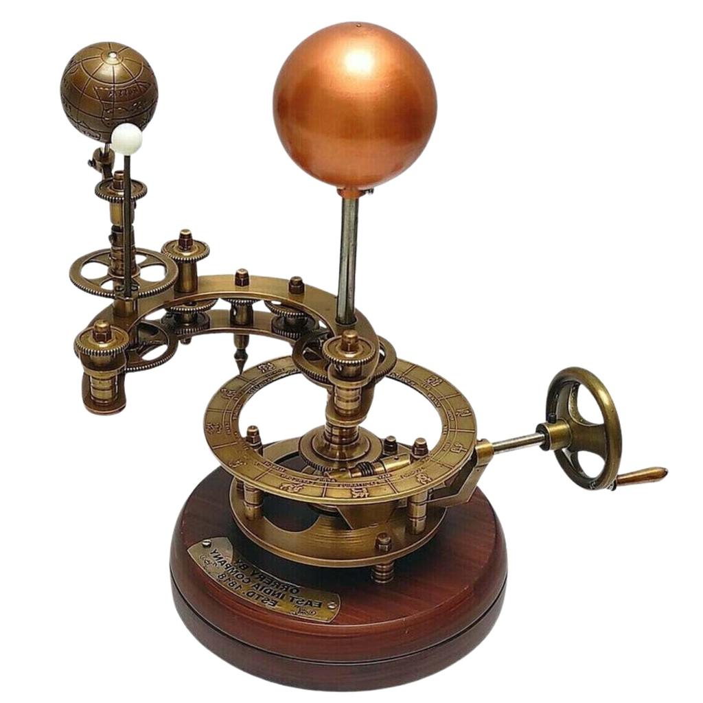 Antique Brass Orrery Solar System Sun Earth Moon Motion Scientific Research Mode