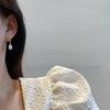 Silver Needle Hollow Butterfly Pearl Earrings Women's Unique Niche Design Earrings Light Luxury High-end Earrings