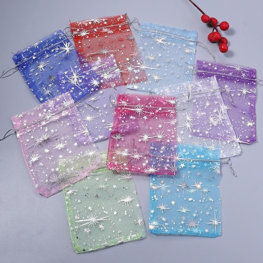 10Pcs Transparent Drawstring Gifts Bag Wedding Christmas Candy Gift Bags Jewelry Storage