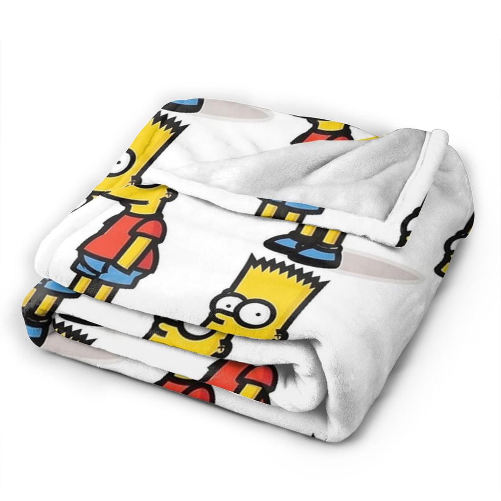 Bart S-Simpsons Bedding Throws Soft Cozy Funny Blanket For Living Room Picnic Flannel Bedspread Bed Cover