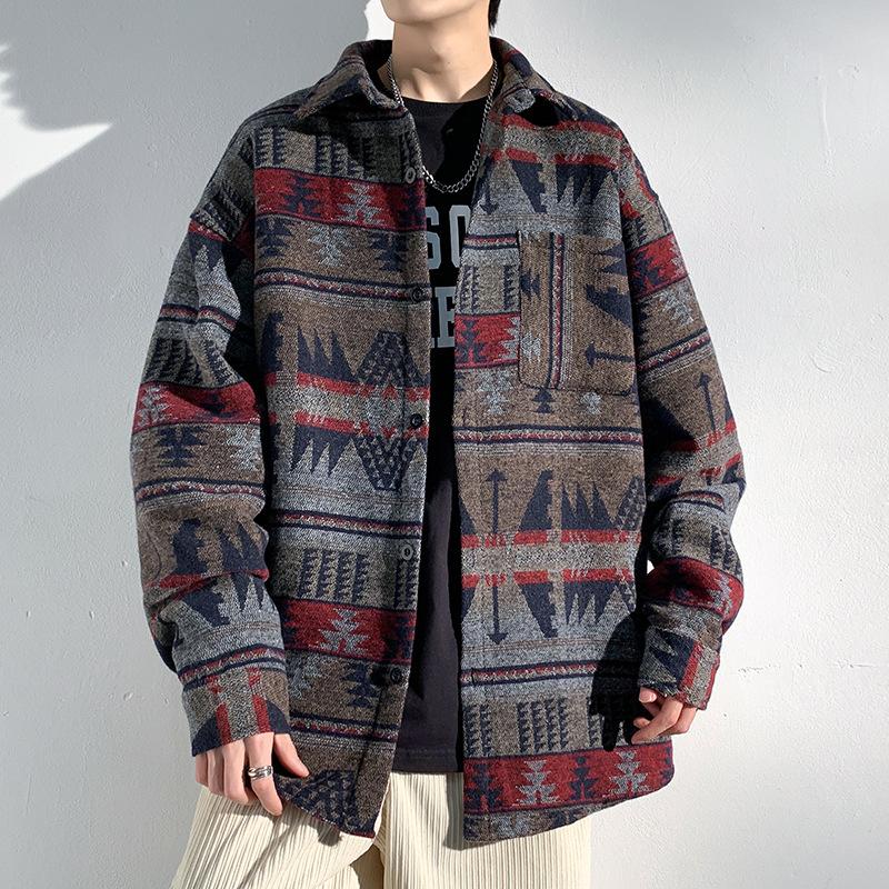 Woolen Jacket Men's Large Size Casual Handsome Top Autumn Woolen Jacket New Trendy Versatile College Style Jacket