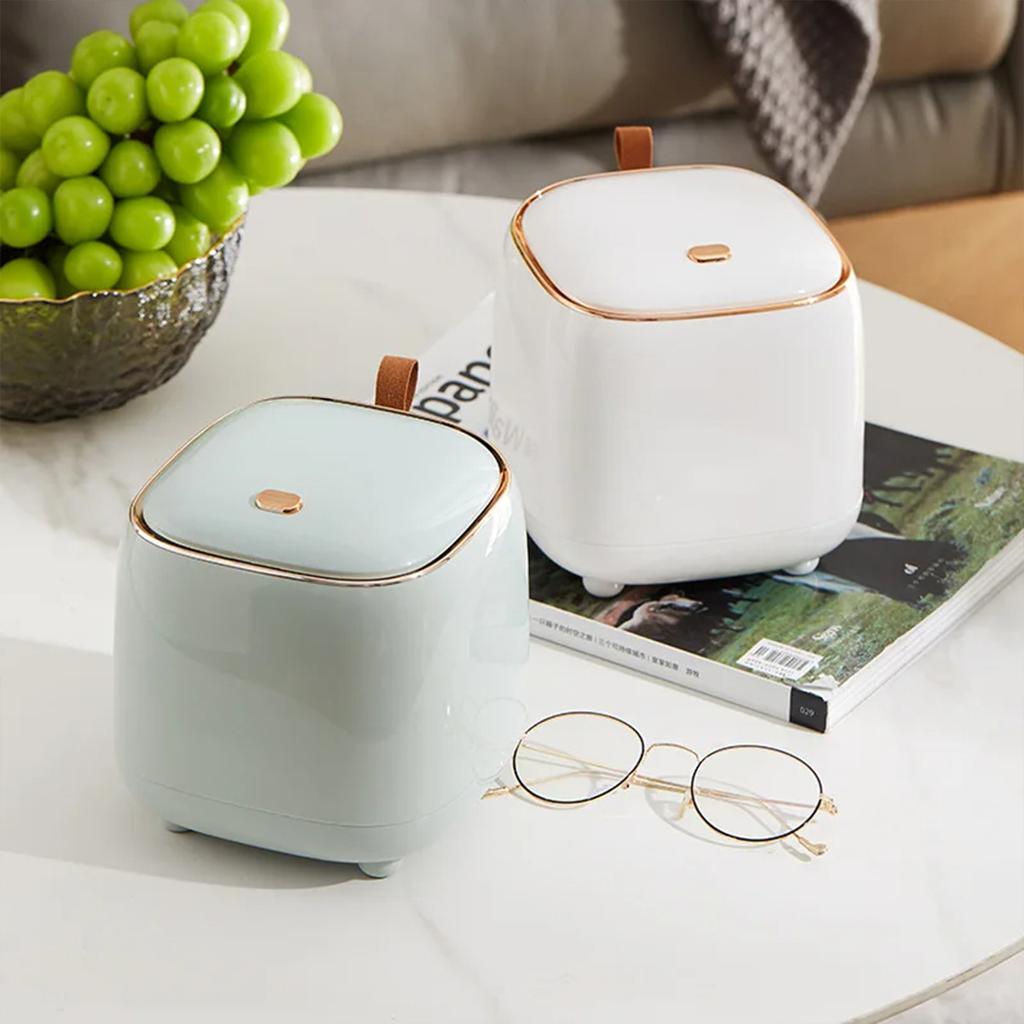 Desktop Trash Can Creative Luxury Dustbin Bin Household Mini Bedside Waste Bin Tea Table Small Garbage Bucket Office Supplies