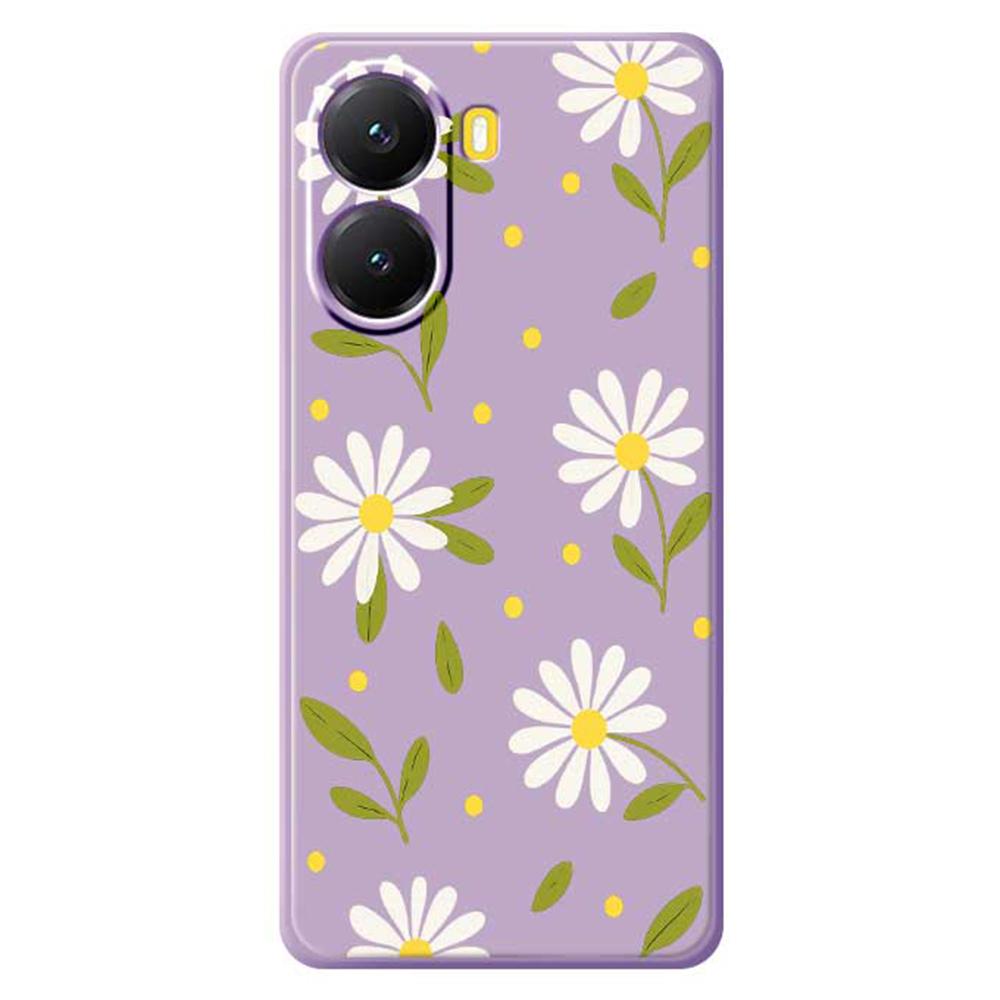 For Xiaomi Redmi Turbo 4 5G/Poco X7 Pro 5G Case White Flowers Green Leaves Pattern Printing Straight Edge TPU Phone Back Cover