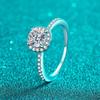 Cushion Cut 1ct Certified Moissanite Rings for Women Square Engagement Lab Created Diamond Band S925 Sterling Silver