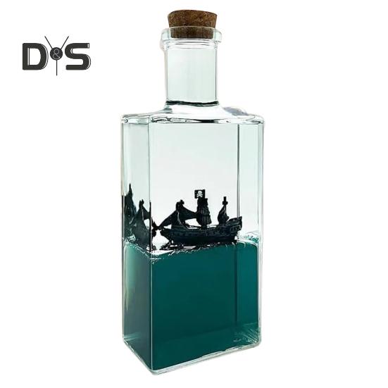 Unsinkable Fluid Cruise Ship Decoration Non Sinking Pirate Boat Drift Bottle Desktop Ornament Kids Adults Christmas Birthday Gift