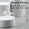 Модные металлические полуободковые очки для близорукости высокой четкости, удобная защита глаз с очками, блокирующими синий свет, унисекс