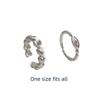Stackable Design Heart Ring Silver Color Adjustable Ring Open Finger Ring  Valentines Gift