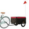 VidaXL Bicycle Trailer Black and Red 45 Kg Iron 94083