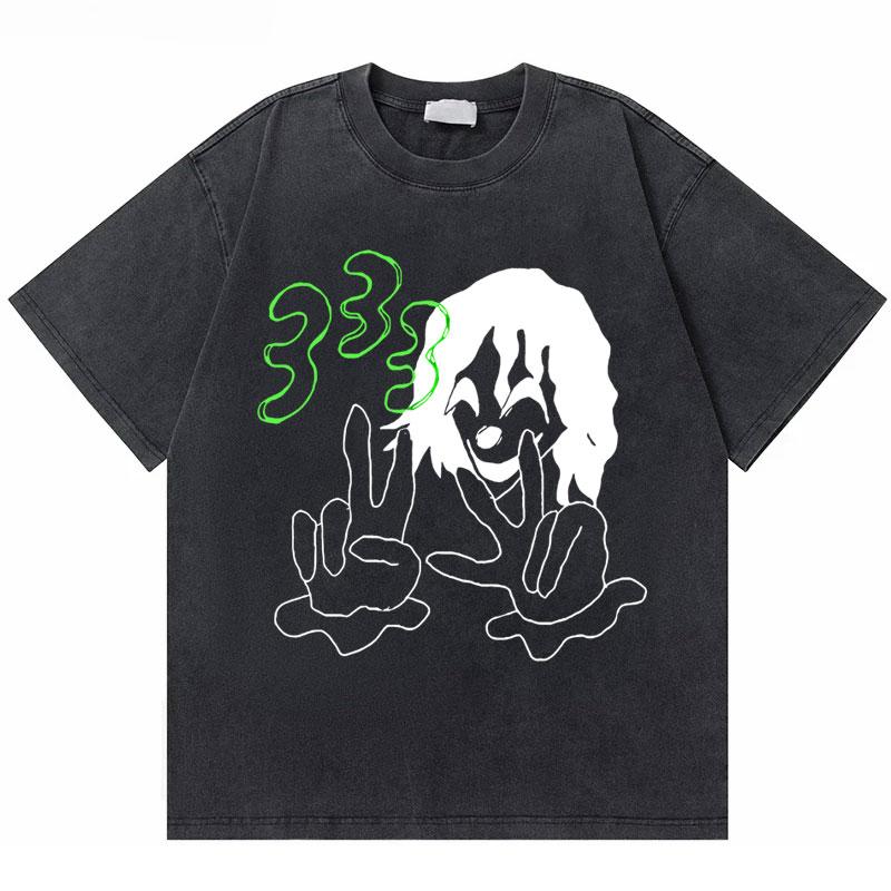 Стирка Винтаж Рэпер Bladee Хип-Хоп Оверсайз Футболка Drain Gang Графическая Футболка Мужчины Женщины Мода Художественный Смысл Футболки
