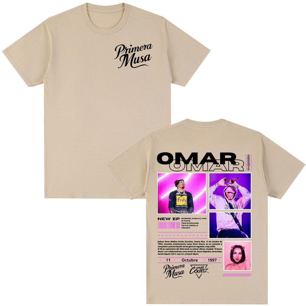 Rap Singer Omar Courtz Primera Musa Album Tour Tshirt 2026 Summer New Mens Womens Hiphop Fashion Casual Cotton Tshirt