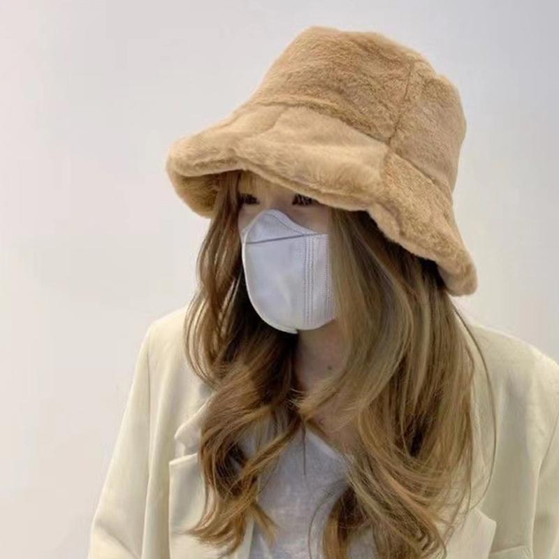 Мягкая милая панама плюшевая осенне-зимняя теплая рыболовная шляпа женская для девочек на открытом воздухе панама повседневные кепки шляпы