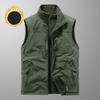 Fall/winter Plus Velvet Vest Outdoor Sports Vest for Middle-aged and Elderly Men Quick-drying Multi-pocket Leisure Vest