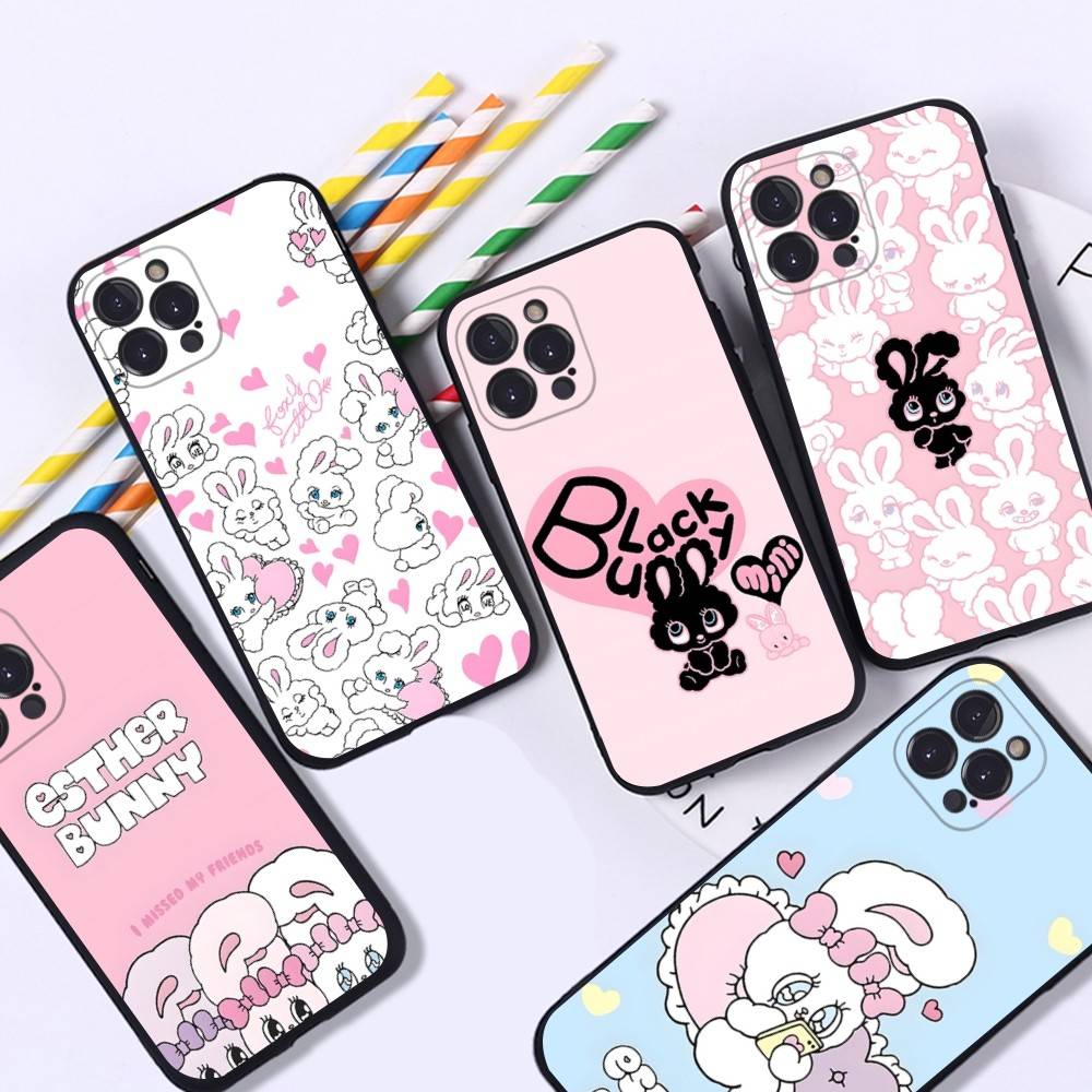 Милый Мультяшный Зайчик Эстерс Для IPhone 17 16 15 14 13 12 11 Pro Max 13 17Air Ударопрочные Мягкие Чехлы для Телефона Coque