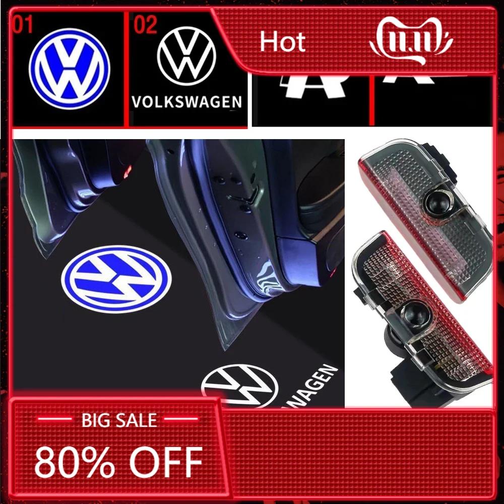 For VOLKSWAGEN VW 2PCS Led Car Door Welcome Lamp Laser Projector Logo Night Light For VW Volkswagen Golf Sagitar Phideon Touareg