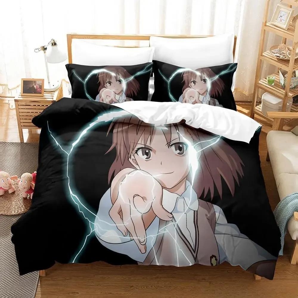 3D Print Anime Misaka Mikoto Bedding CollectionDuvet Cover Comforter Bed Collection Quilt Cover PillowcaseKing Queen Twin Size Boys Girls
