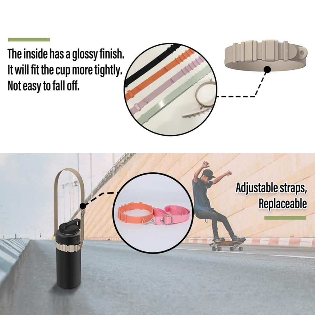 Ремень для ручки бутылки с водой, регулируемая ручка для бутылки с водой Портативный силиконовый слинг для бутылки с водой Легкий ремешок Держатель для бутылки с водой Стакан