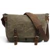 Waxed Canvas Messenger Bag for Laptop, Adjustable Shoulder Crossbody Satchel, Water-Resistant, 15-Inch, Brown Color