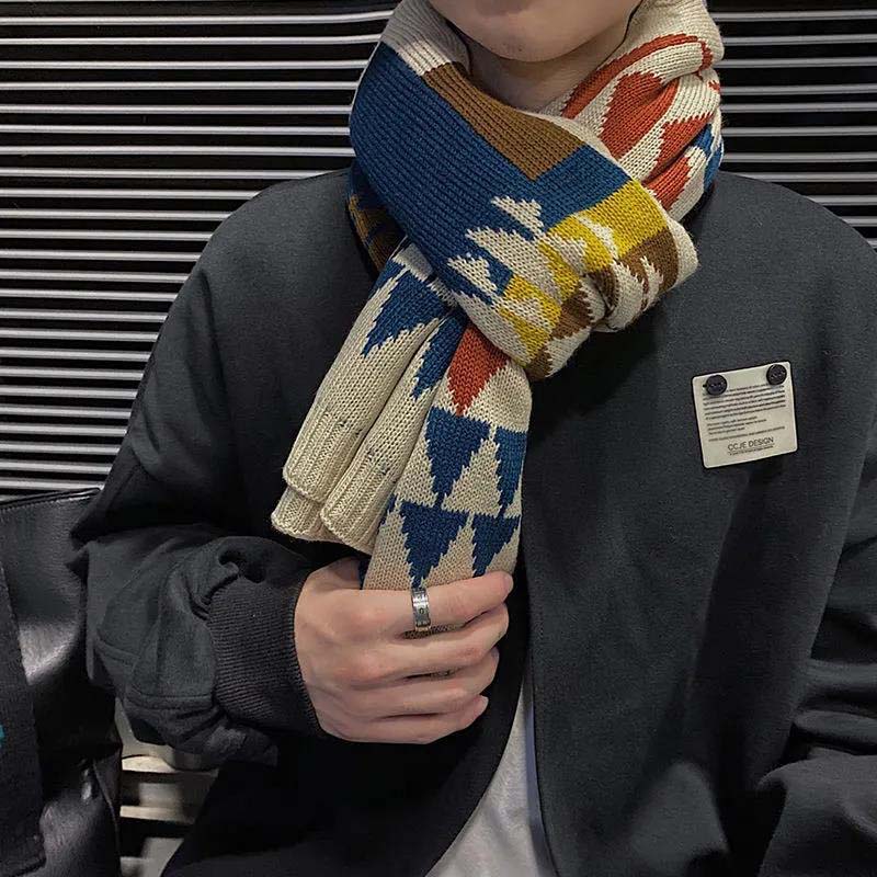 Модные зимние мужские креативные повседневные шаль, шарф-глушитель, шарфы разных цветов, теплые аксессуары