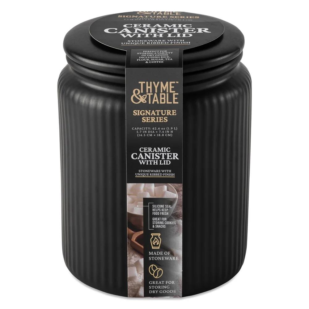 Большая керамическая кухонная банка для хранения Герметичный ребристый контейнер для хранения продуктов Кофе Чай Сахар Закуски Организация столешницы