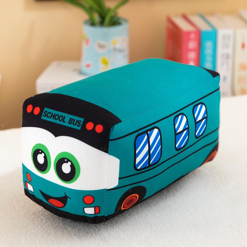 Cartoon Print Car Bus Pillow Plush Toy Children'S Doll Birthday Gift Boy Rag Doll