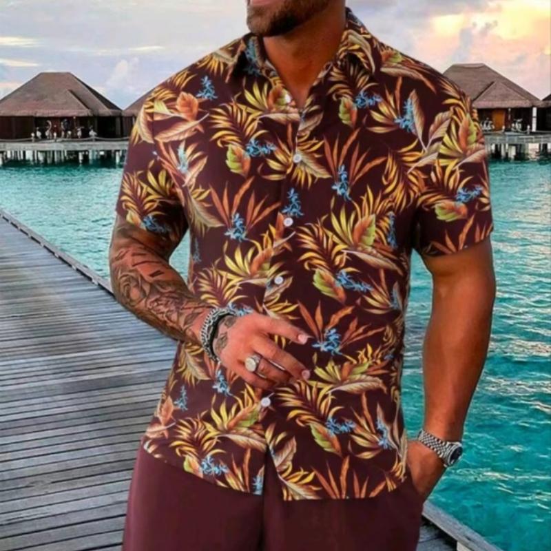 Новейший мужской костюм с принтом в стиле пэчворк, шорты с короткими рукавами и лацканами, спортивный пляжный костюм S-3XL