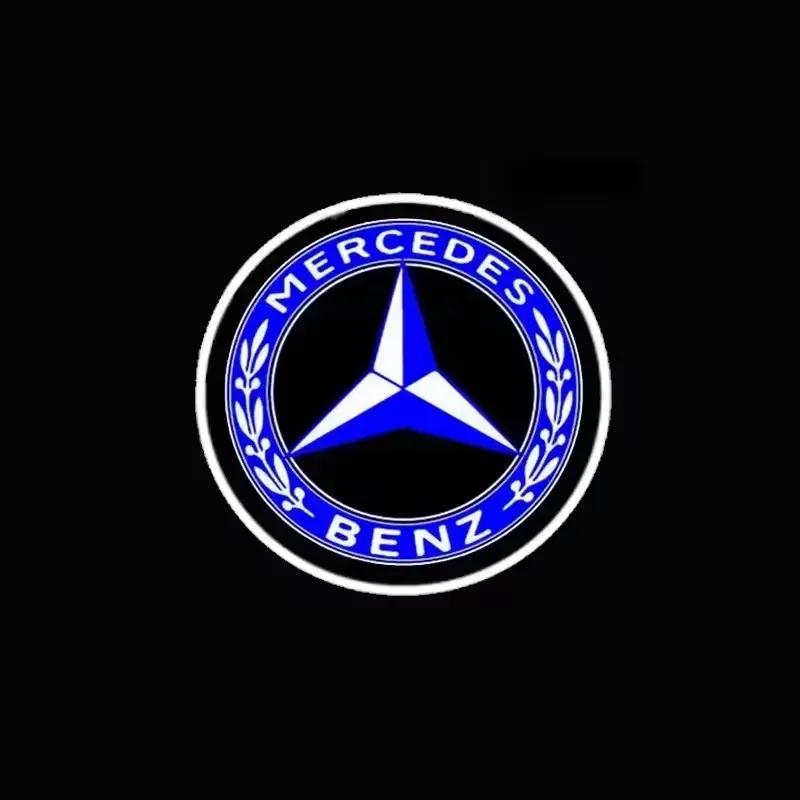 2PCS/Set Car Door Light Laser Logo Decor Project Ghost Lamp Mercedes Benz A B C M ML GLA GLS E Class W176 W205 W166 W246 W2121  w1