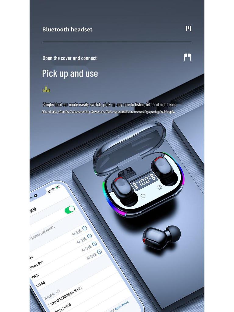 Беспроводные Bluetooth-наушники Huawei, Android и Apple - Для длительного ношения, без дискомфорта, Мини-дизайн с мощными басами и высоким качеством звука