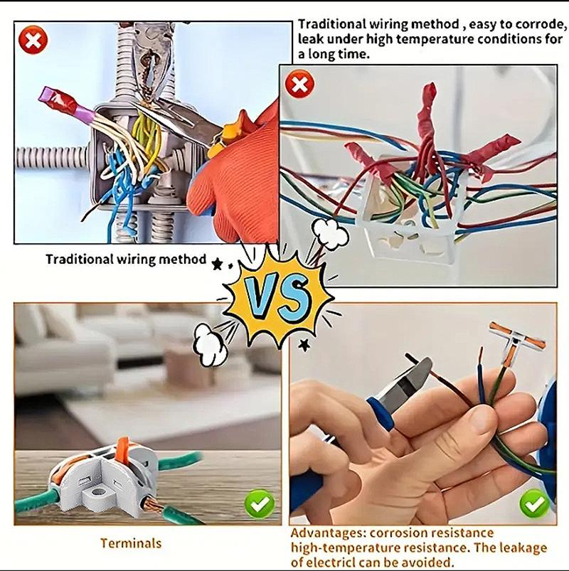 5 шт. T3 T4 быстрый соединитель T-образный зажим трех- и четырехсторонний разветвитель T-образный зажим кабель ответвление быстрый соединитель клеммы