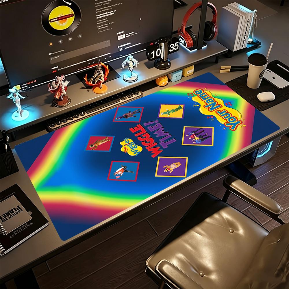 Wiggles Customize Text Mouse Pad Keyboard Mat Study Desk Mat Non-Slip Rubber Bottom Perfect for Office Laptop Gaming Setup