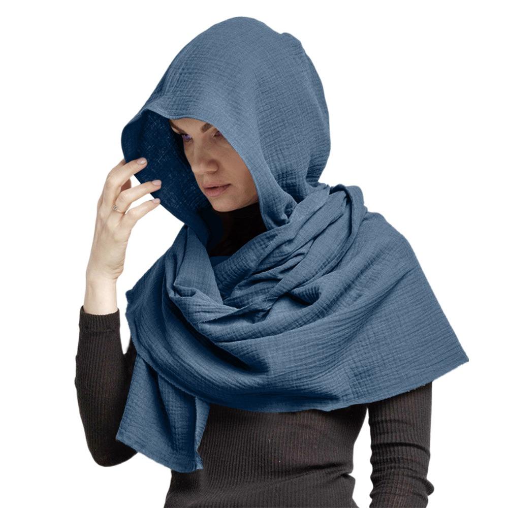 Multifunctional Usage Multifunctional Hooded Cowl Fashion Linen Cotton Cowl Hood Shawl Scarf Cape