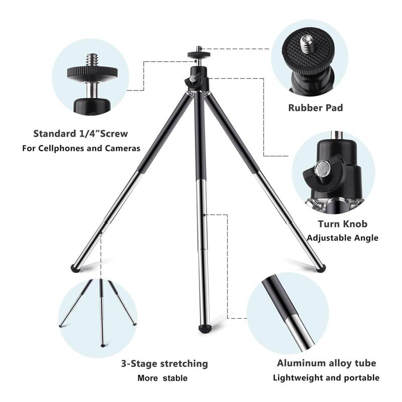 Mobile Tripod Phone Holder for Rack Mobile Broadcast Stand Compact Tripod R Desktop Stand Selfie Stick Telescopic Adapter