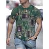 Летняя мужская печатная плата с электронным чипом, креативная графика, 3D-печать, футболка, модная футболка с коротким рукавом и круглым вырезом, свободного покроя