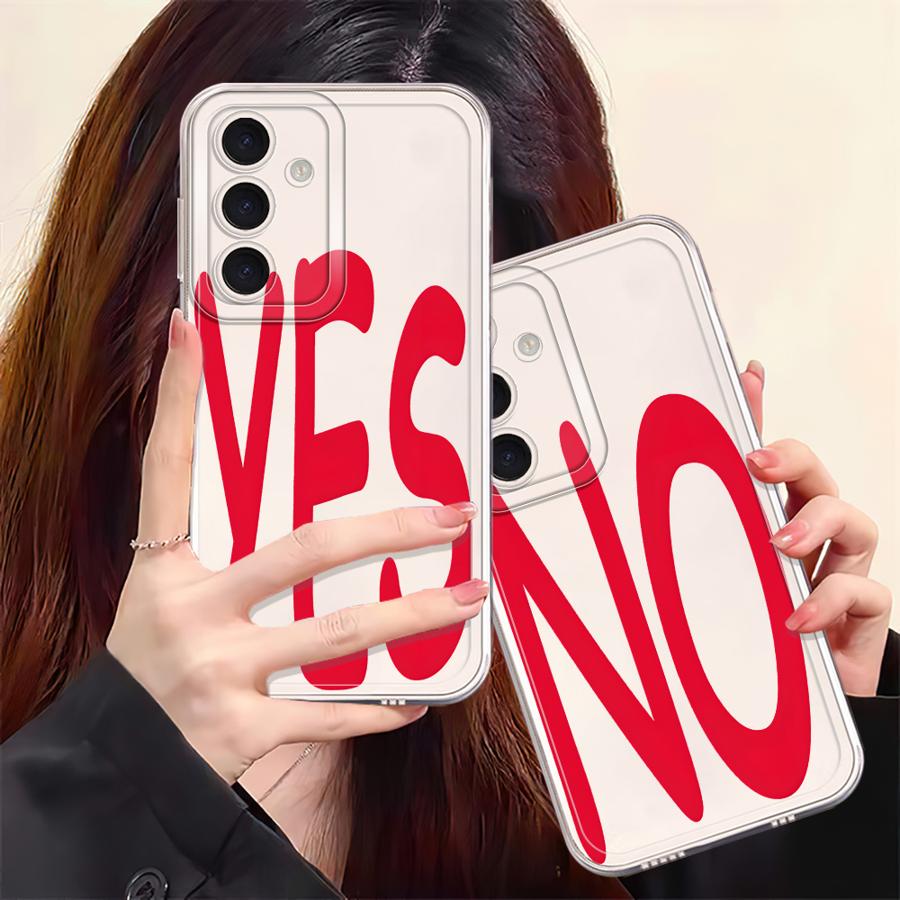 Чехол-бампер с надписью Personality Yes No для Samsung Galaxy A57 A25 A51 A34 A35 A52 A26 A24 A36 A37 A52 A17 A54 A15 A14 A16 A55 A56