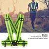 High Visibility Elastic Reflective Vest Belt Fluorescent Green Safety Strap for Night Running