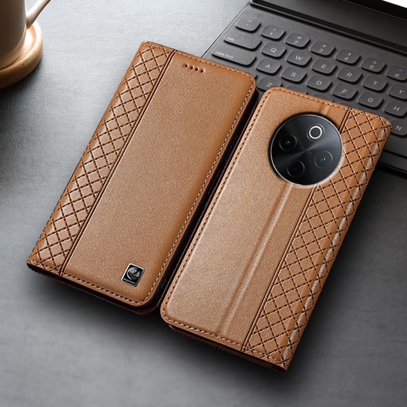 Флип-чехол Napa с внутренней сеткой из натуральной кожи для Vivo X50 X60 X70 X80 X90 X90S X100 X100S X200 X300 Pro Plus Lite Ultra Чехлы