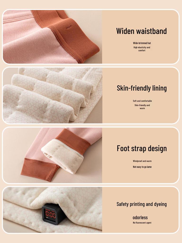 Children's Thickened Velvet School Uniform Pants: Double-Sided Fleece Autumn/Winter Leggings