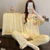 High-end leopard print imitation cotton pajamas women's spring new fashion temperament ins short-sleeved three-piece loungewear
