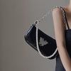 Designer Underarm Bag Summer New PU Butterfly Pattern Pearl Chain Glossy Lacquer Leather One Shoulder Crossbody Bag