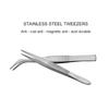Steel Straight Multifunctional Eyelash Elbow Clip Tweezers Grafting