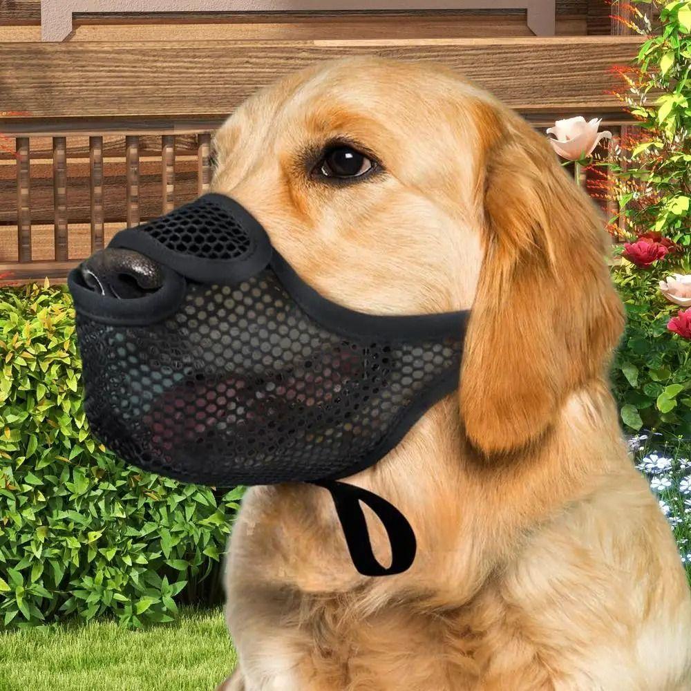 Anti-Bite Mesh Dog Muzzle Breathable Pet Mouth Mask Comfortable Dog Mouth Cover Large Dogs
