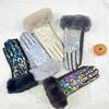 Перчатки женские теплые флисовые утолщенные симпатичные перчатки для велоспорта с сенсорным экраном леопардовый принт перчатки для волос рот