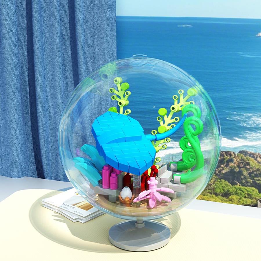 New Design Ocean Ball Pendant Educational Toys Micro Building Blocks Animals Models Kids Toys Creative Ornaments