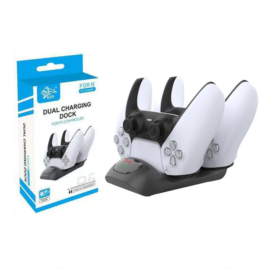 Док-станция для зарядки контроллера Dual Sense Двойное зарядное устройство с USB для PS5 USB Внешнее