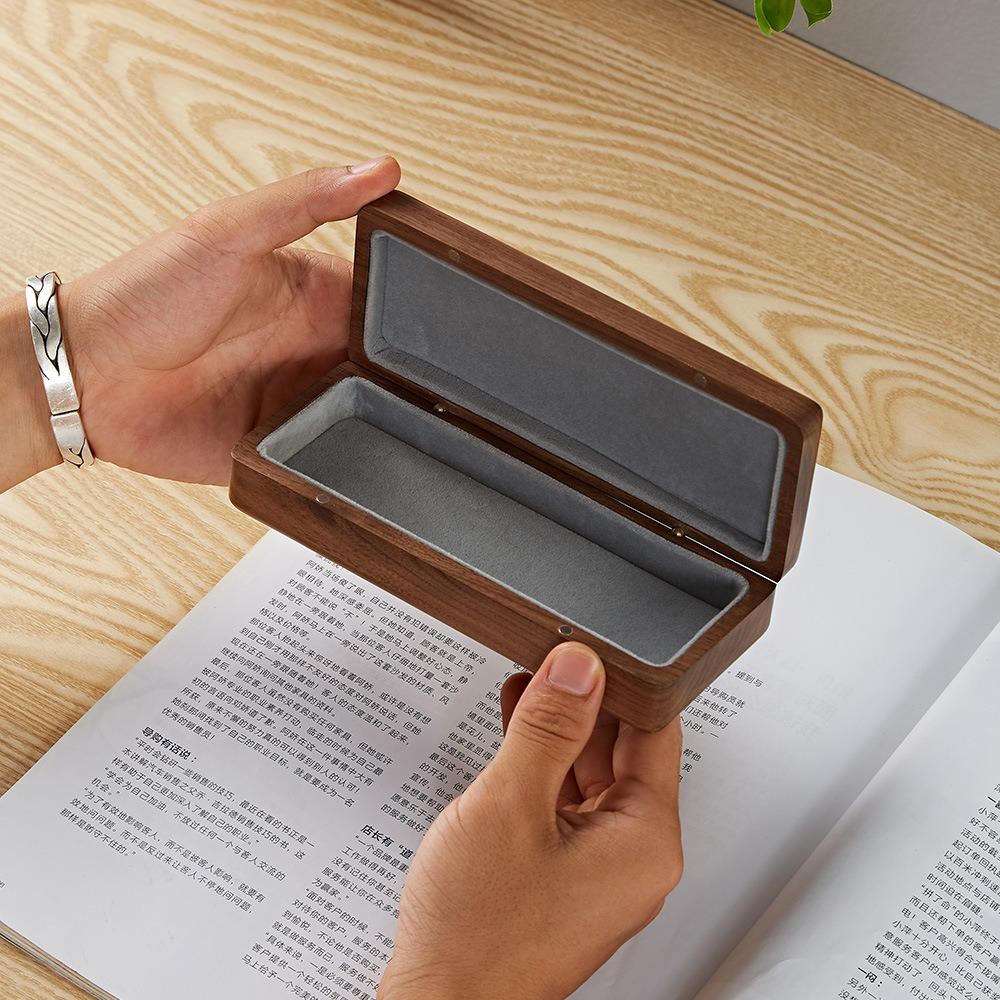 Men and Women Solid Wood Myopia Wooden Case Black Walnut Storage Box Glasses Case
