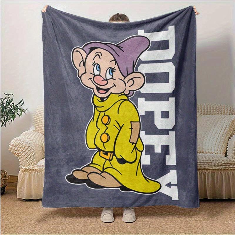 1pc, Dopey Dwarf Character Print Blanket, Home Decor, Couch Throw, Outdoor Blanket, Gift Idea, Flannel Coverlet for Bedroom, Living Room, Travel, Camp