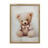 Teddy Bear With Pink Bow Teddy Bear With Pink Bow, 70X100 Cm, Light Oak Wooden Frame, Matte Paper 230 Gsm