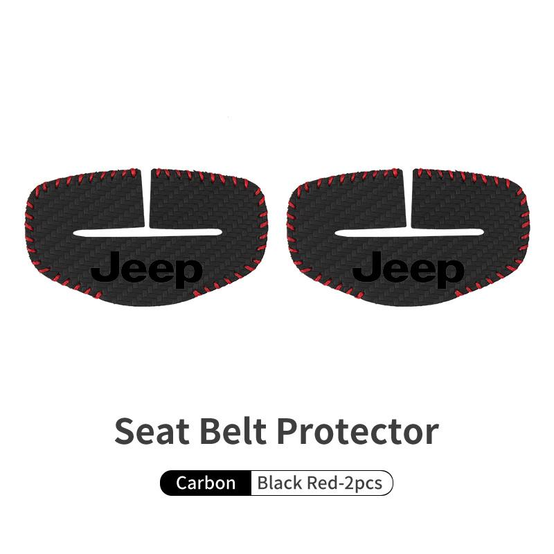 Leather Car Panel Protective Cover Auto Seat Belt Buckle Protector For uji8 Cherokee Wrangler JK Gladiator Compass Renegade tg87